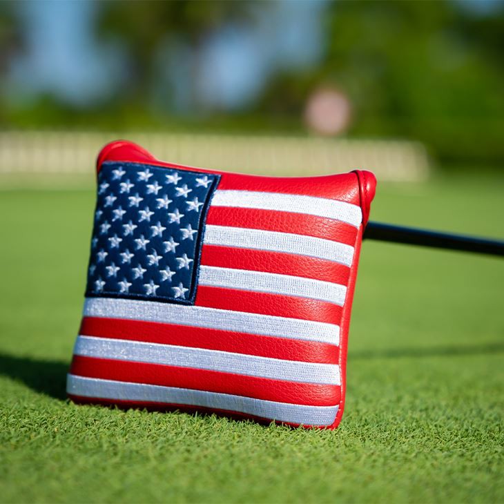 American Flag Embroidered Mallet Putter Headcover